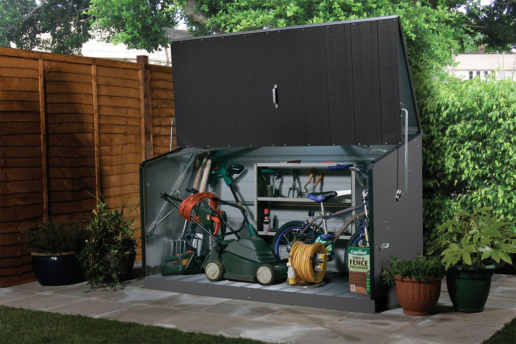 Fahrradbox Fahrradgarage Trimetals Storeguard anthrazit 196x89x113cm