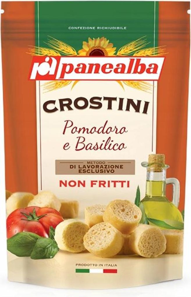Tosty z bazylią i pomidorami Crostini Pomodoro e Basilico Zdjęcie produktu 
