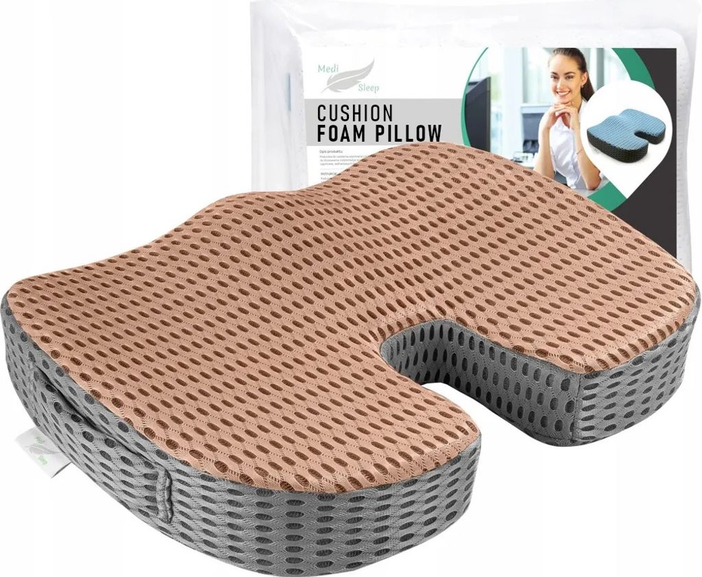 Hnedý ortopedický podsedák na kreslo, profilovaný z Obrázok produktu 8