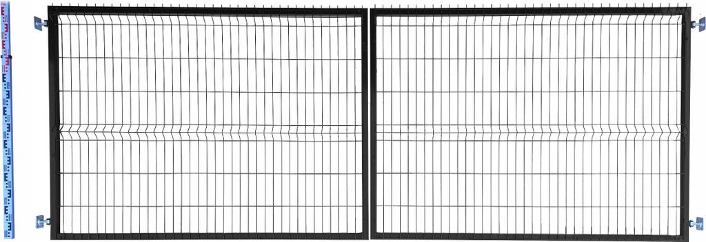 Doppelflügeltor 140 cm schwarz Einstabmatten 3D RAL9005 zweiflügelig 143 cm zweiflügelige Toranlage Einfahrtstor Doppelstabmatten