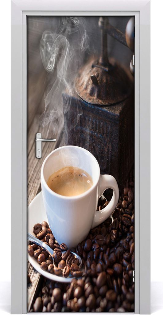 Tulup Türaufkleber 75x205 cm Dekorative Aufkleber Selbstklebend Wasserdichte Tapete Abnehmbar Schlafzimmer Wohnzimmer Wohnkultur - Kaffeetasse