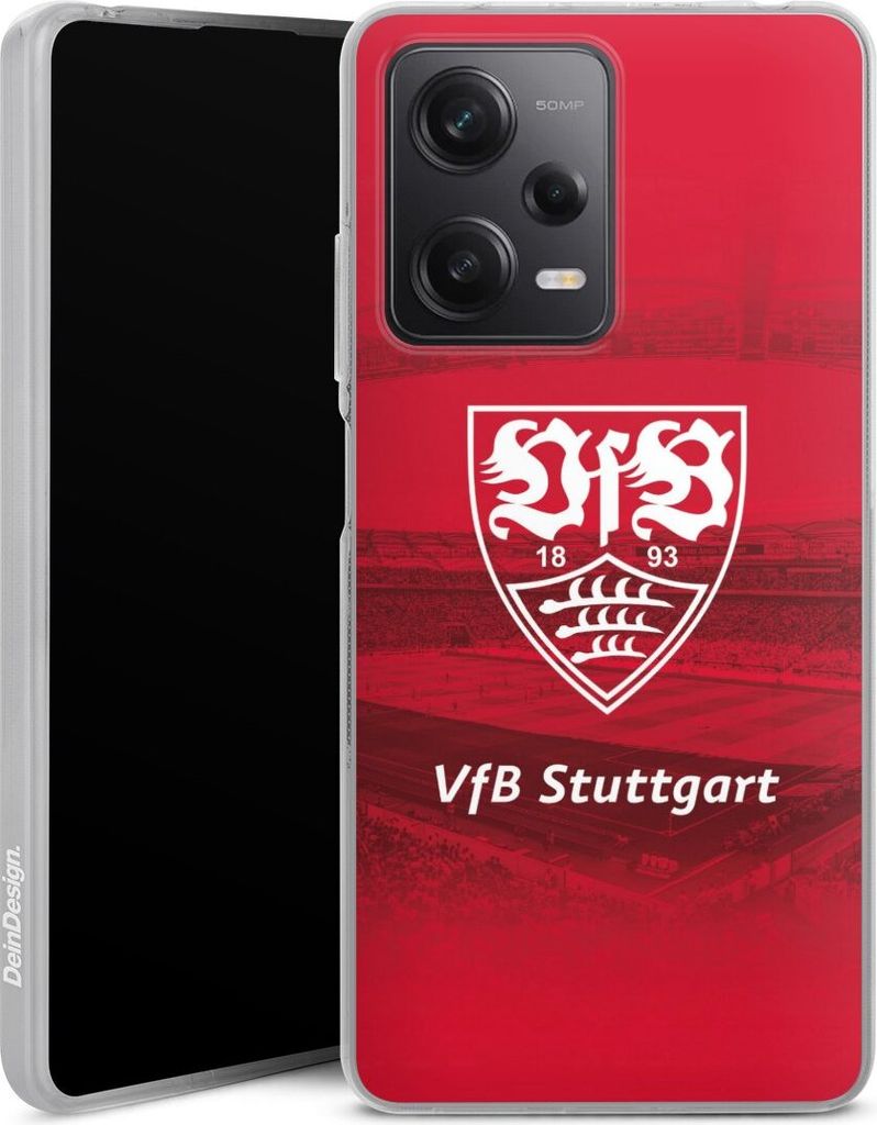 DeinDesign Handyhülle für Xiaomi Redmi Note 12 Pro 5G Silikon Hülle Case Smartphone Schutzhülle Offizielles Lizenzprodukt Stadion VfB Stuttgart