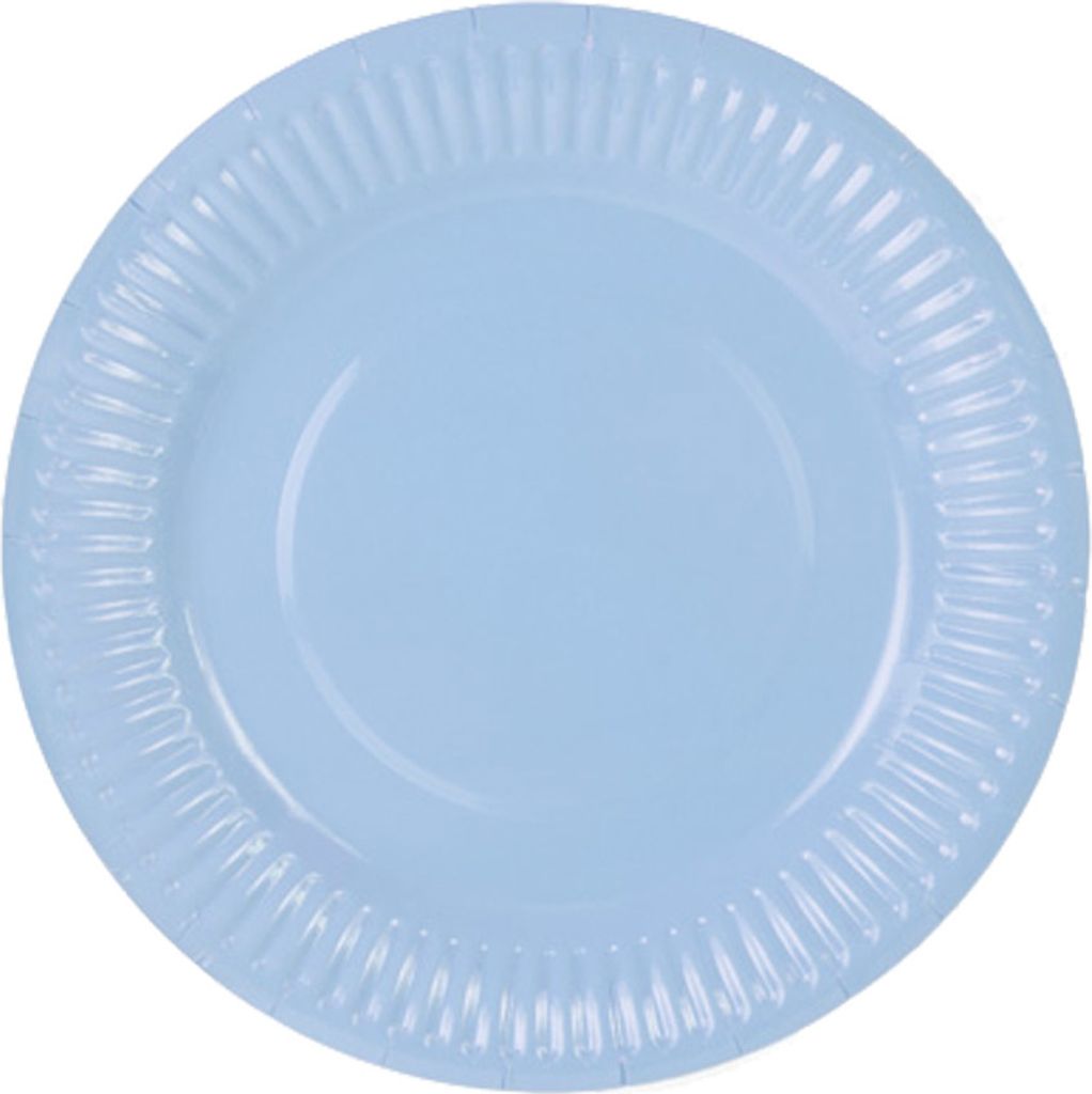 6 Pappteller, pastellblau