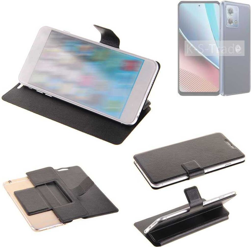 K-S-Trade Schutzhülle kompatibel mit Motorola Moto G Stylus (2023) Schutzhülle Flip Cover Klapphülle Wallet Case Slim Handyhülle bookstyle schwarz