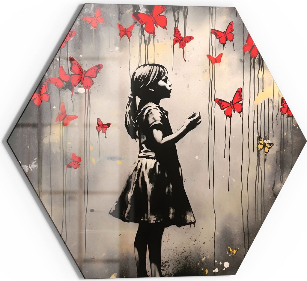 DEQOART Glasbild Echtglas 40x35 cm 'Schmetterlingsträume' Wandbild Bild modern Deko