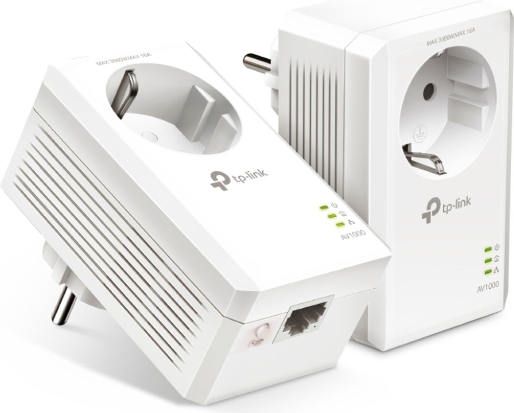 TP-Link TL-PA7017P Kit Powerline Ethernet 1000 Mbit/s con Presa Passante - 2 Pezzi