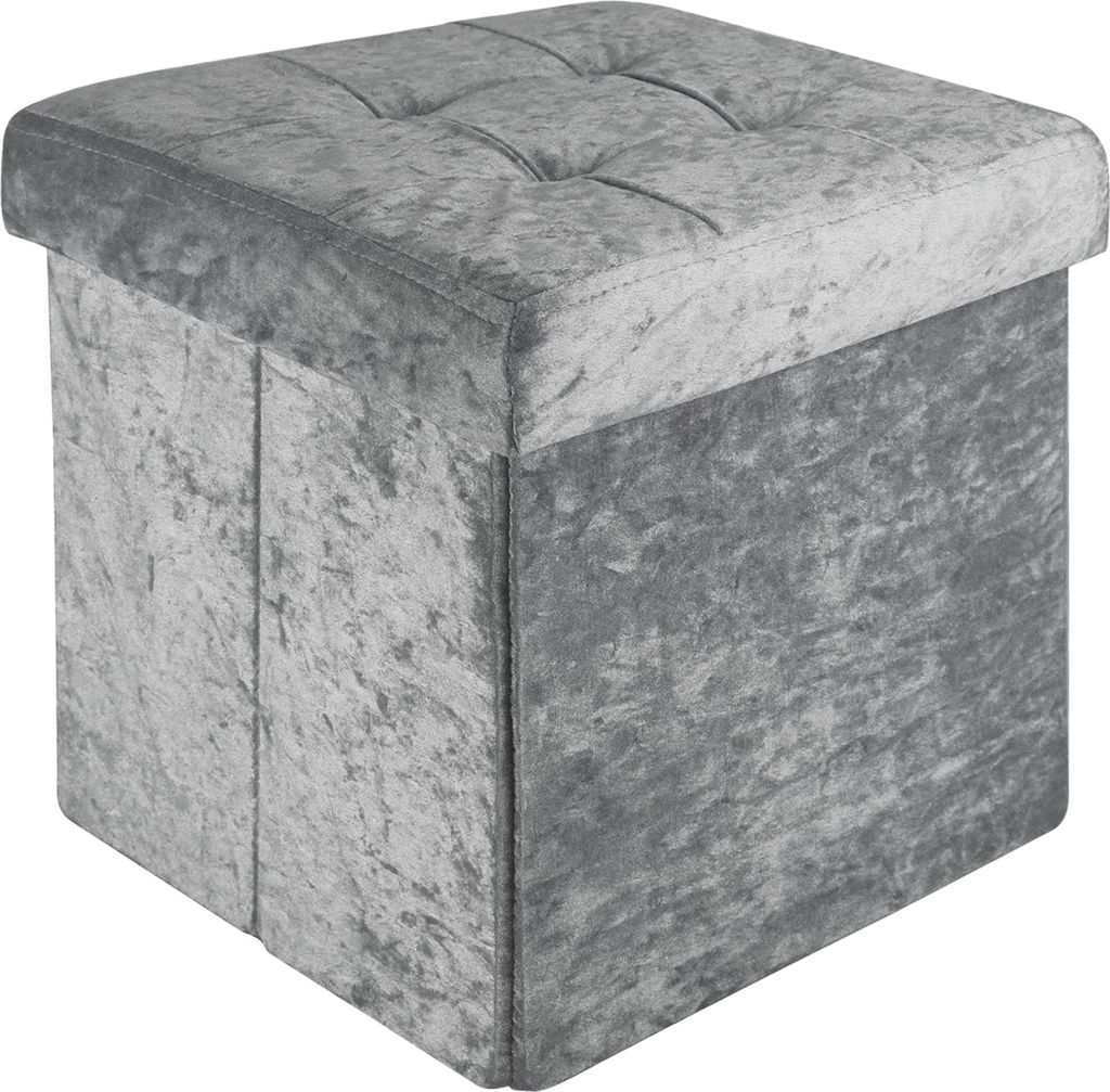 Intirilife skládací sedací taburet 30x30x30 cm v sametově Obrázek produktu 