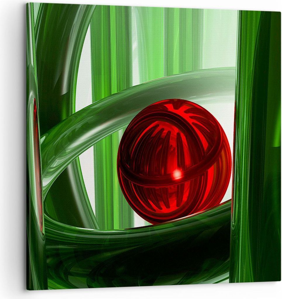 Bild auf Leinwand - Leinwandbild - Computergrafik 3d modern Komposition - 50x50cm - Wand Bild - Wanddeko - Leinwanddruck - Bilder - Kunstdruck - Le...