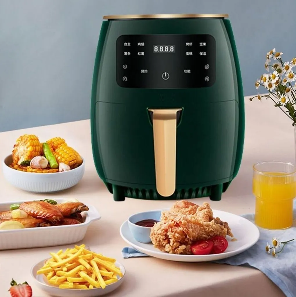 Friteuse à air 1400W Vert - Cuisson sans graisse 4,5L et Design Compact - 2