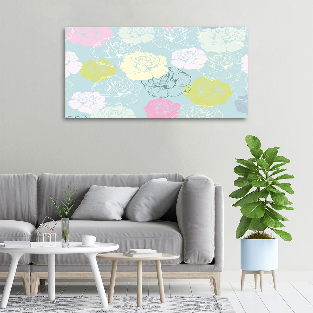 Tulup Leinwandbild -100x50 cm - Wandkunst - Drucke auf Leinwand - Leinwanddruck - Blumen & Pflanzen - Mehrfarbig - Rosen