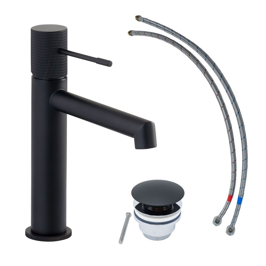 SCHÖNER WOHNEN-Kollektion Waschtischarmatur KADIA M, Mattschwarz, Wasserhahn geeignet für wandhängende Waschbecken in Ihrem Bad