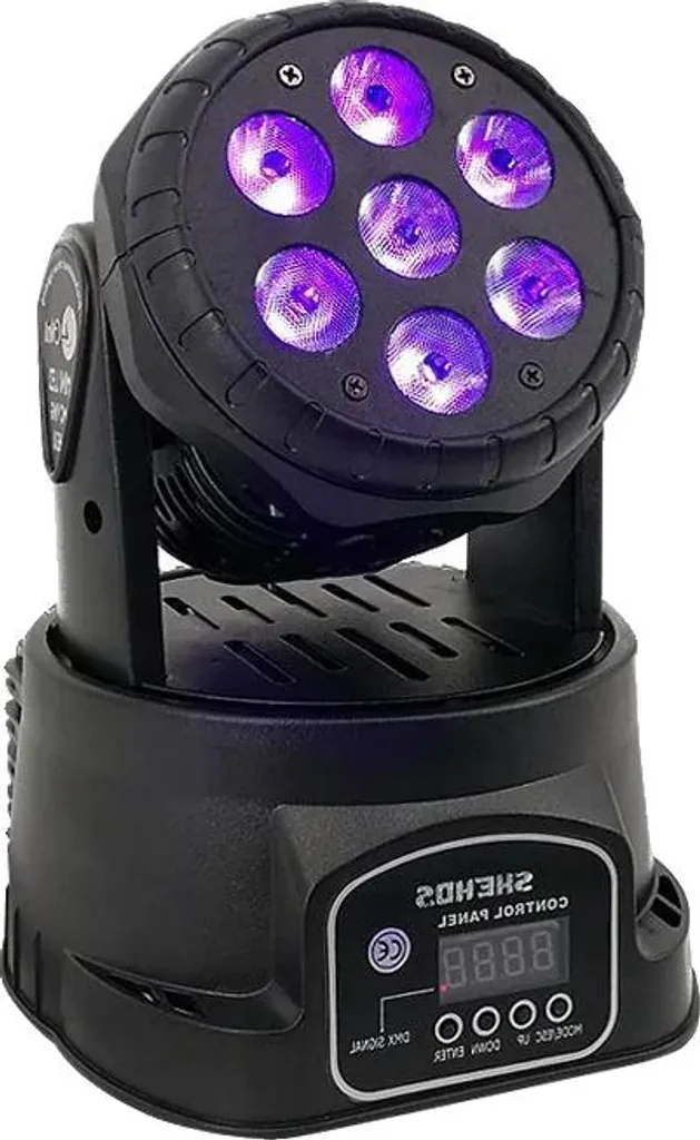 Luci da Palco LED 7X12W RGBW - Testa Mobile per YouTube, TikTok e Live