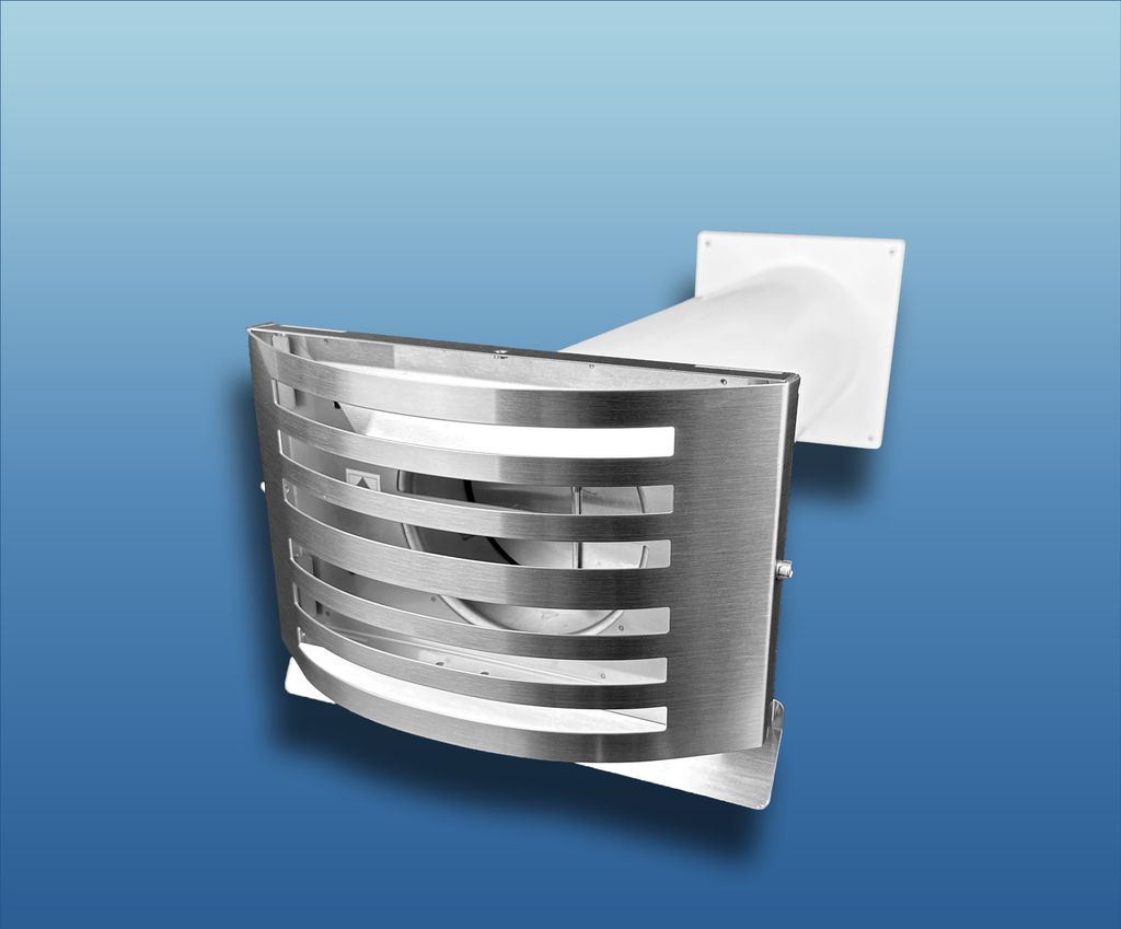 Abluft-Mauerkasten Exclusiv Alfa System: Ø 150 Ausführung: mit Rundrohr