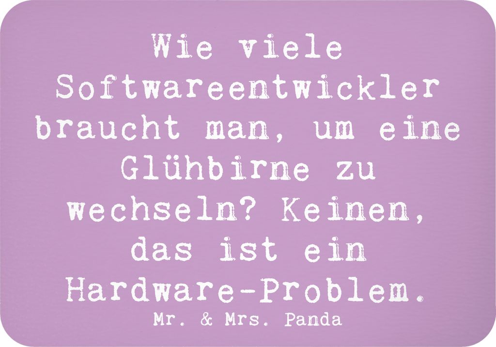 Mr. & Mrs. Panda magnet Spruch Softwareentwickler Glühbirne - Lavendeltraum - Geschenk, Berufspassion, Notizhalter, kreative Geschenke, Hardware, ...