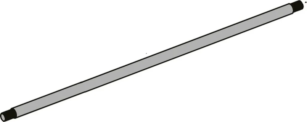 Axe en acier robuste pour roue remorque New Holland bleu 6V - Long 350mm