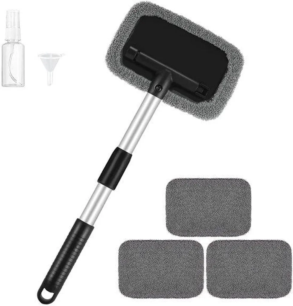 Lave-vitre pare-brise télescopique et 4 housses microfibres voiture