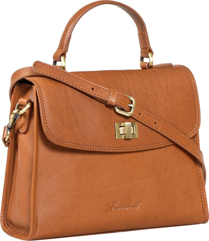 Benthill Handtasche Damen Leder Klein | Henkeltasche aus hochwertigem Rindsleder | Schultertasche Vintage | Frauen Tasche