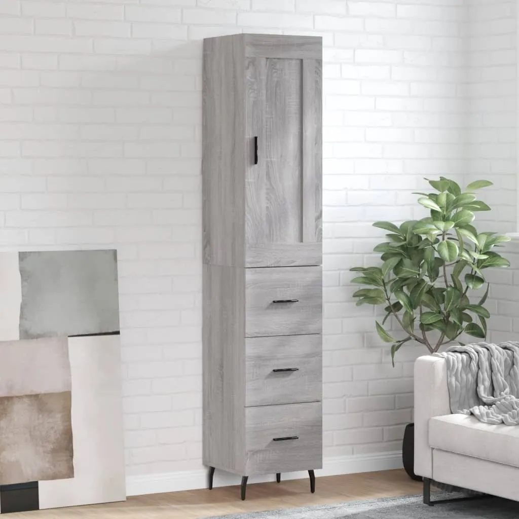 vidaXL Credenza Grigio Sonoma 180cm: Mobile Alto Salvaspazio Moderno