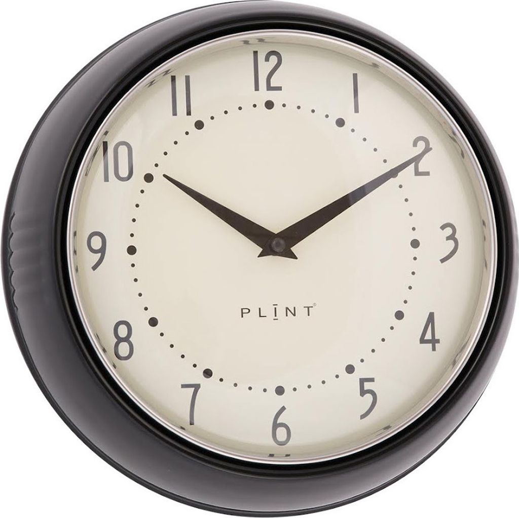 LS-LebenStil Nostalgische Metall Wanduhr Schwarz 23cm Rund Vintage Küchenuhr Bürouhr Retro kein Ticken Lautlos große Ziffern Wohnzimmer Büro K...