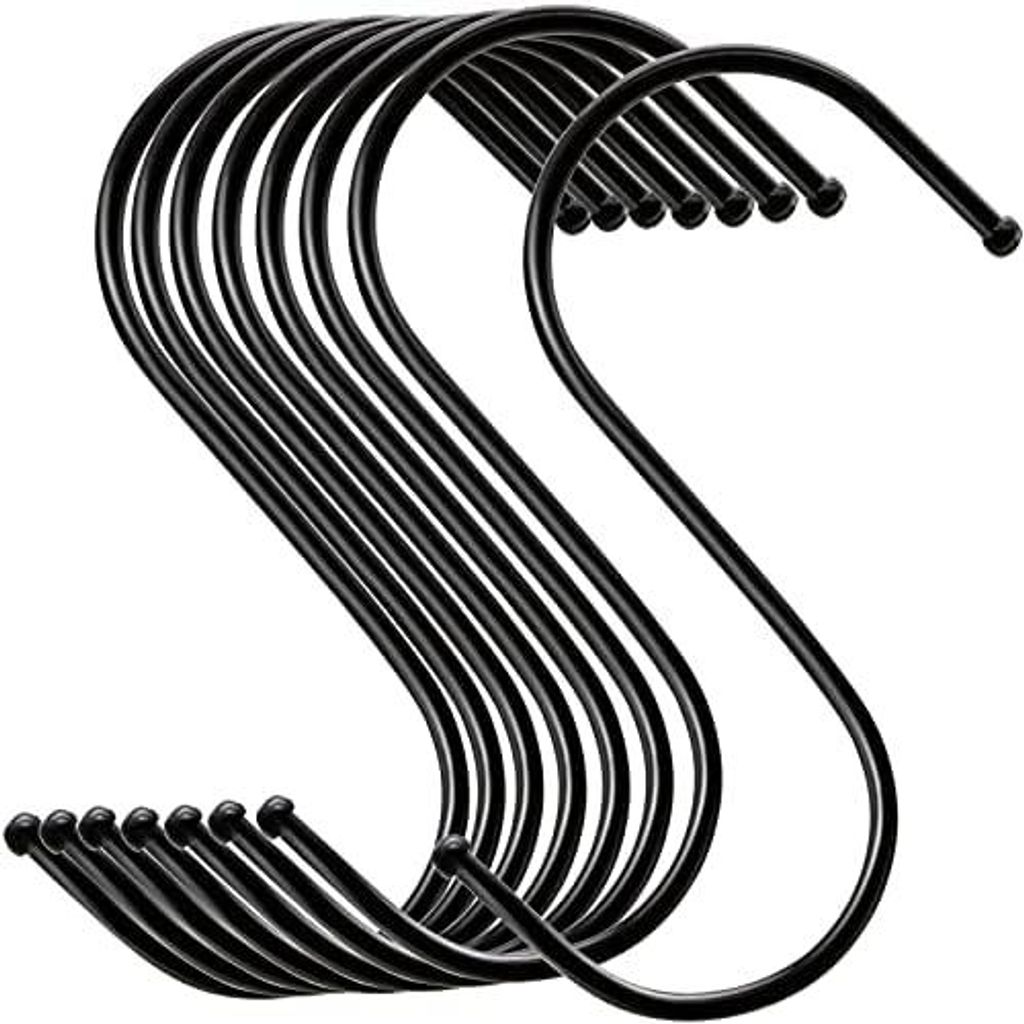 30 Stück S-Haken Metall, Haken Schwarz, Produktbild 