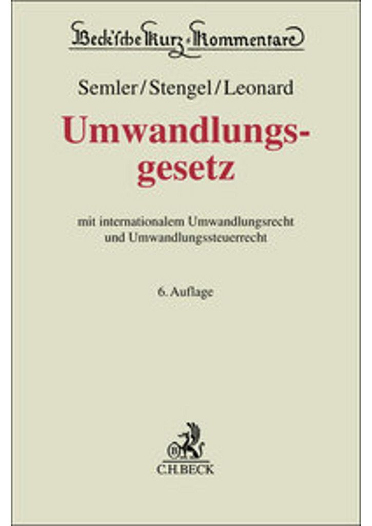 Umwandlungsgesetz. UmwG