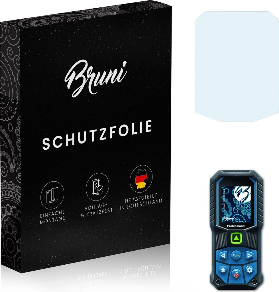 Bruni Basics-Clear 2x Schutzfolie kompatibel mit Bosch GLM 50-25 G Folie