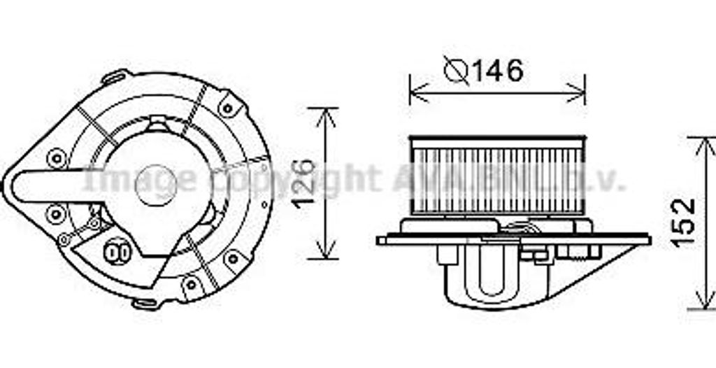 AVA AI8501 Heizungsgebläsemotor OE 176820021 kompatibel mit Toledo, California T4, Passat 35I, Transporter IV