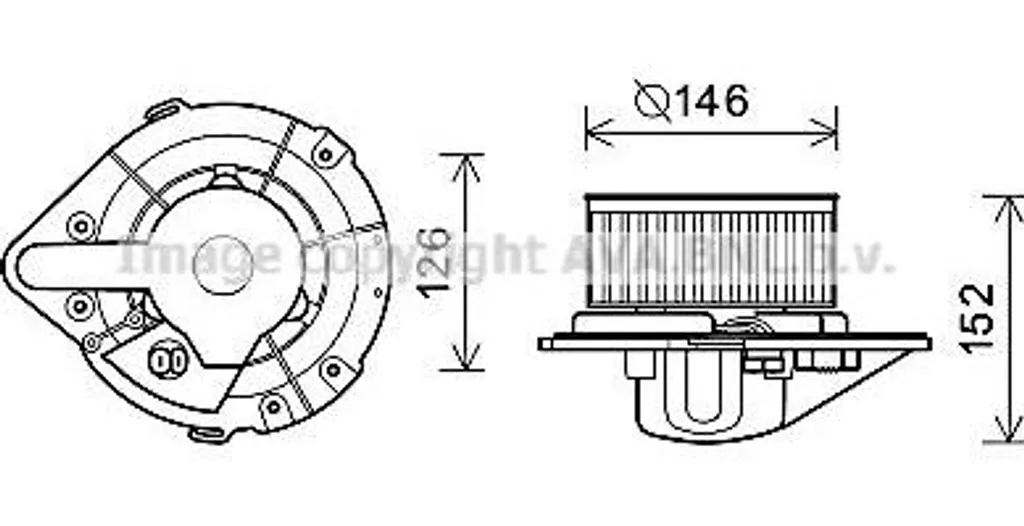 Pulseur d'air de chauffage AVA AI8501 pour VW Transporter IV et T4