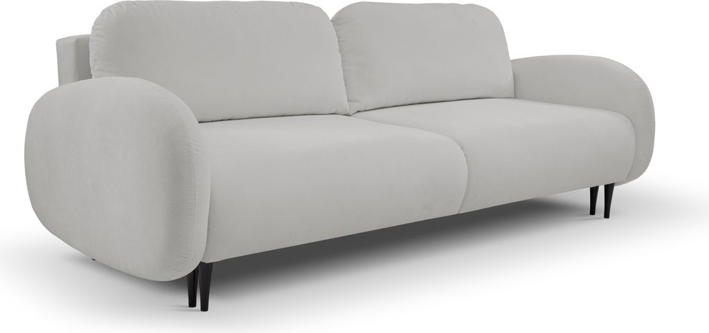 DomoHome SOFT Sofa 2-Sitzer Schlafsofa mit Schlaffunktion Bettkasten 2 Zierkissen – Eleganz Modernes Design für Wohnzimmer und Schlafzimmer Maß...
