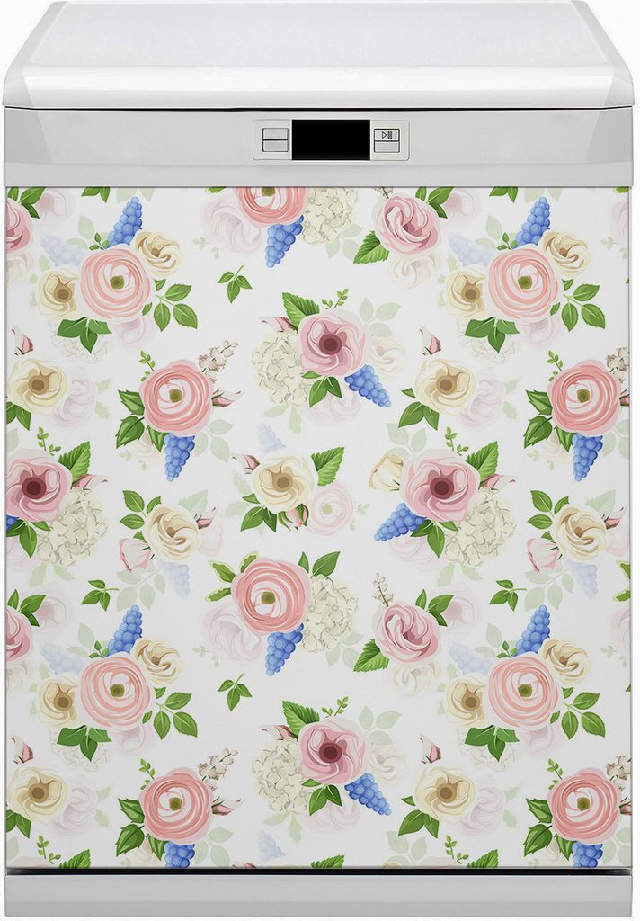 Magnetmatte Geschirrspüle Abwaschbar Küche Magnete Nachbildung 60x80 cm - Gezogene Blumen