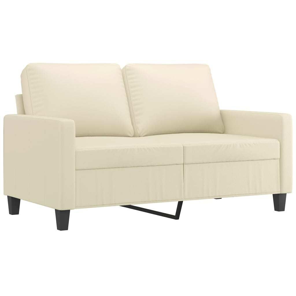 vidaXL 2-Sitzer-Sofa Creme 120 cm Kunstleder Produktbild 