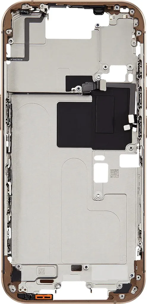 Avizar Coque Centrale de Remplacement iPhone 16 Pro Max en Coloris Or