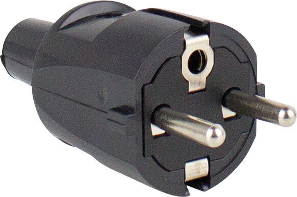 as-Schwabe Fiche de contact de protection PVC noir Schuko Image du produit 