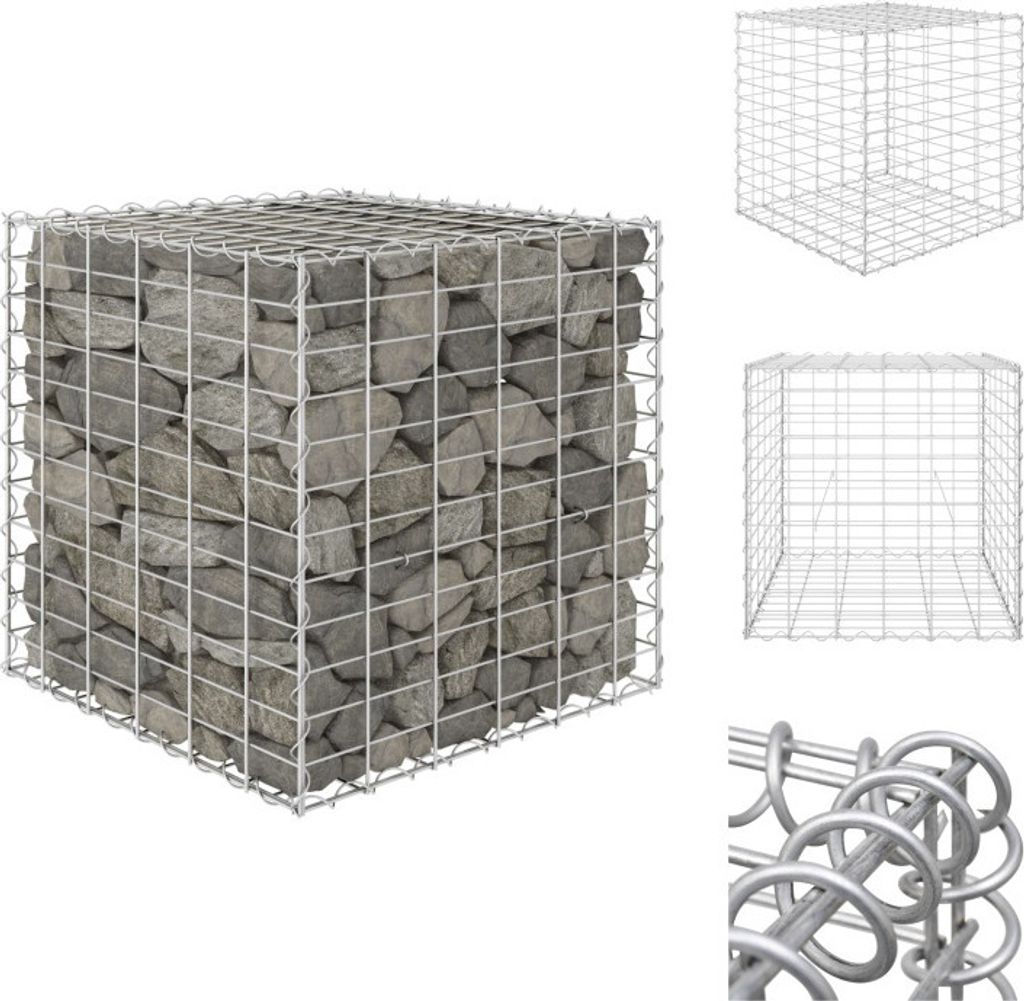 vidaXL Würfel-Gabionen-Hochbeet Stahldraht 60x60x60 cm - Blumentöpfe & Pflanzgefäße