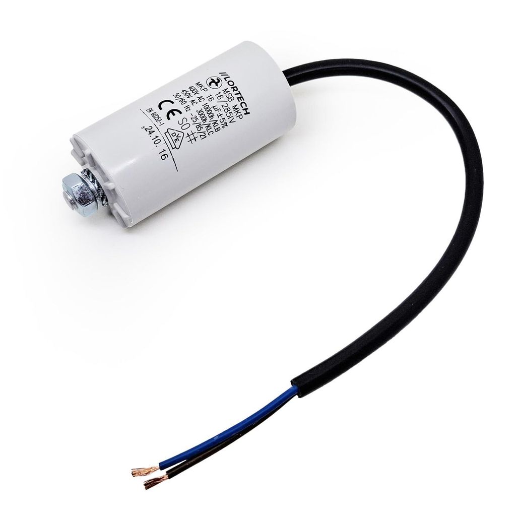 Kondensator 16µF mit Kabel – Befestigung M8 – Hergestellt Produktbild 