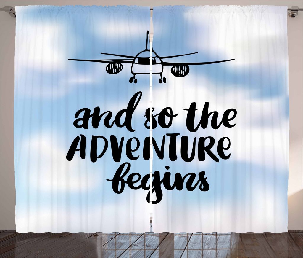 ABAKUHAUS Zitat Rustikaler Vorhang, Handbeschriftung Design Tinte Kunst, Wohnzimmer Universalband Gardinen mit Schlaufen und Haken, 280 x 225 cm, B...