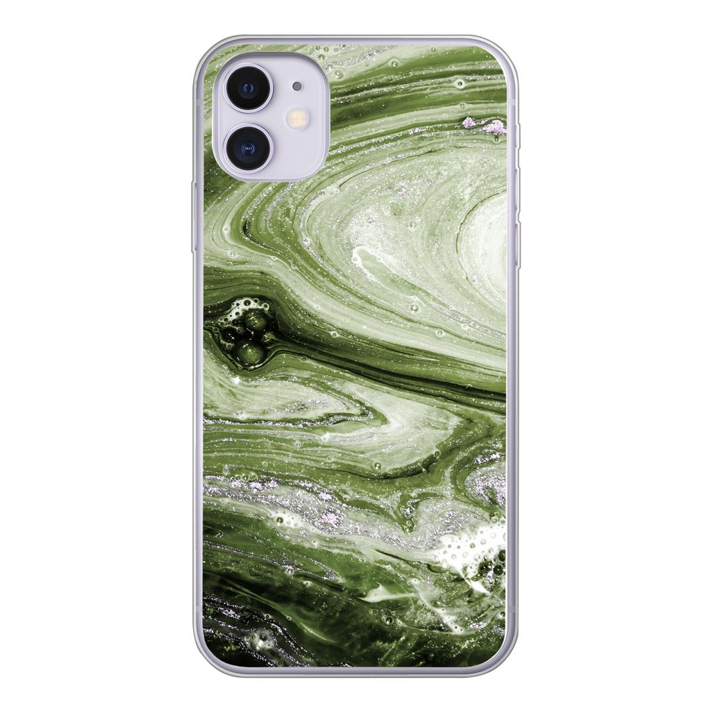 MuchoWow Handyhülle Schutzhülle Hülle für iPhone 11 Marmor - Naturstein - Kalkstein Silikon Softcase Handy Hülle - Handytasche