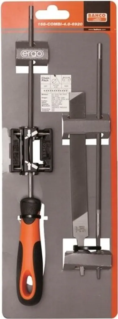 Set Professionale Bahco 168-COMBI 4.8mm per Affilatura Catena .325" - 2