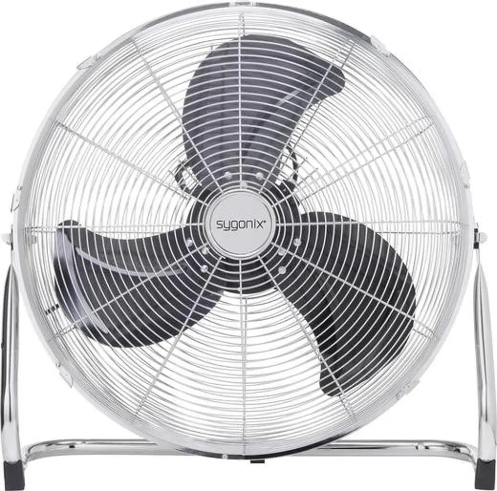 Sygonix FE-50A 140W Ventilateur de sol Argent contre les fortes chaleurs été