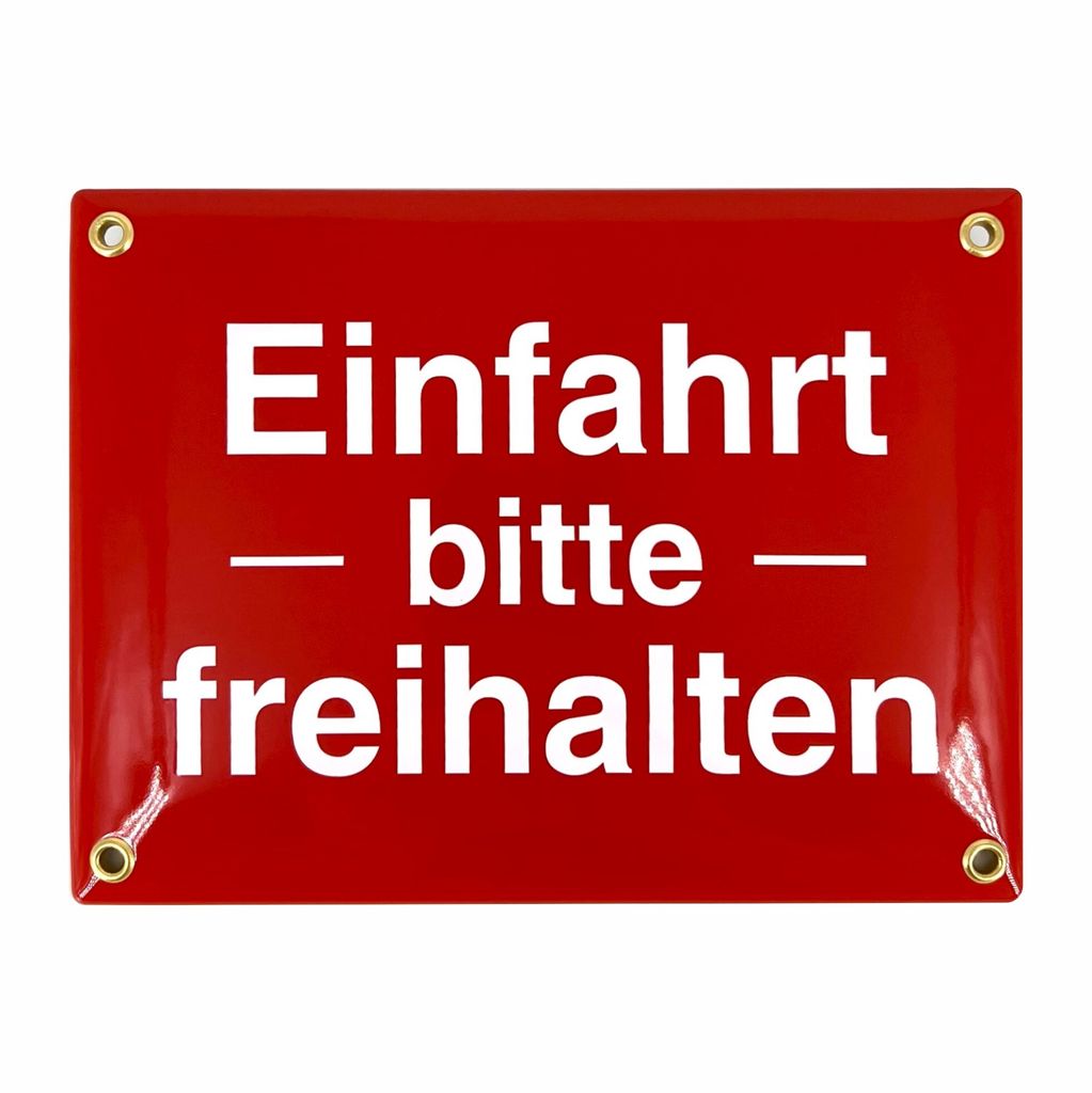 Einfahrt bitte freihalten Schild – 15x20 cm – Keramik Produktbild 