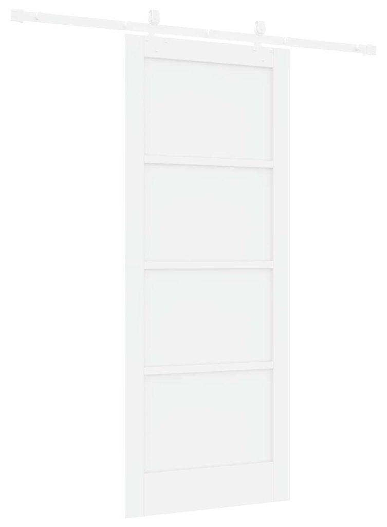 vidaXL Schiebetür Weiß 83 x 202 cm Massives Kiefernholz