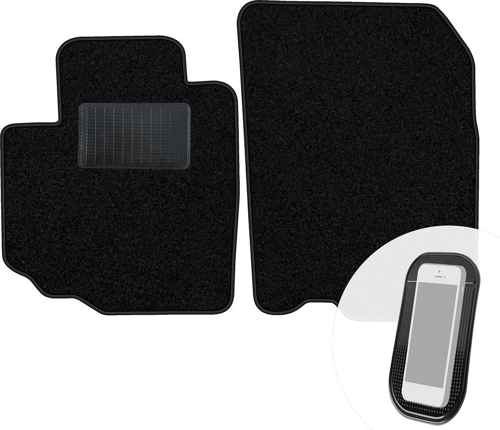 moto-MOLTICO Vorne Fußmatten Auto Velours Autoteppiche Schwarz Automatten Set 2-teilig passend für Suzuki Baleno 1999-2001