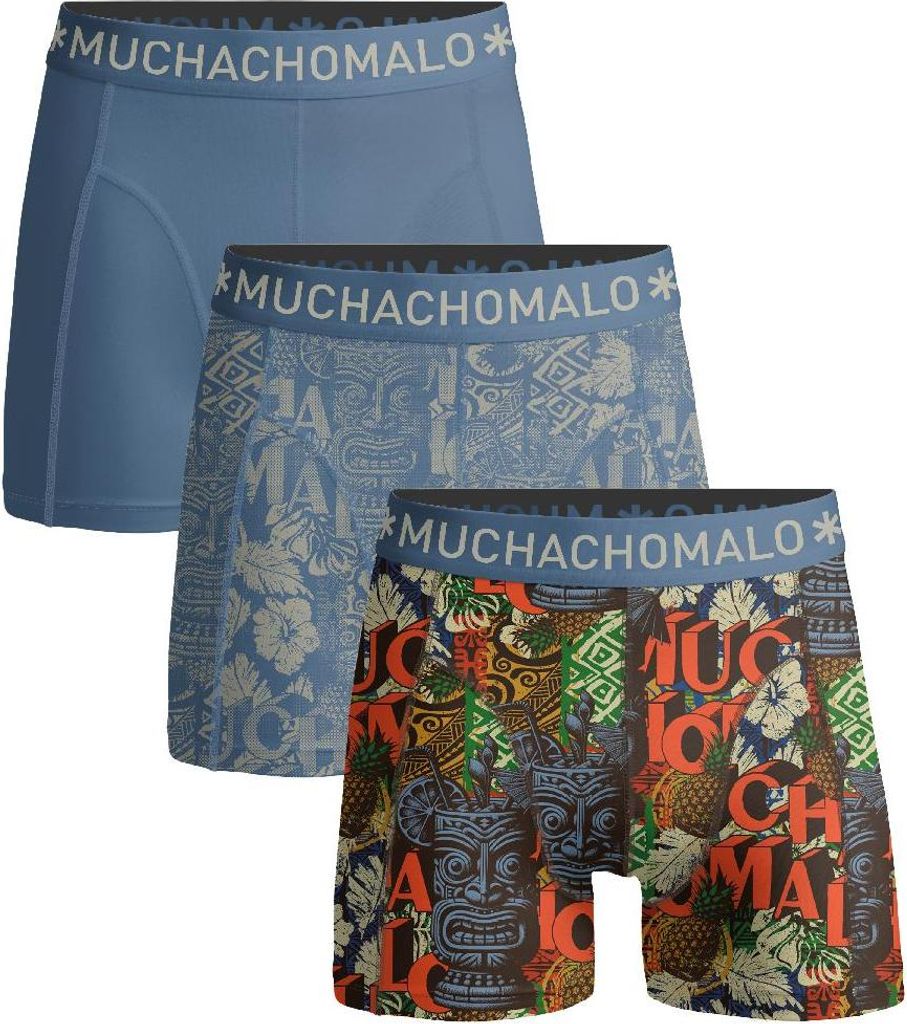 Muchachomalo Herren Boxershorts – 3er Pack – Baumwolle Stretch – Bequeme Unterwäsche – Größe M - U-TIKI1010-01