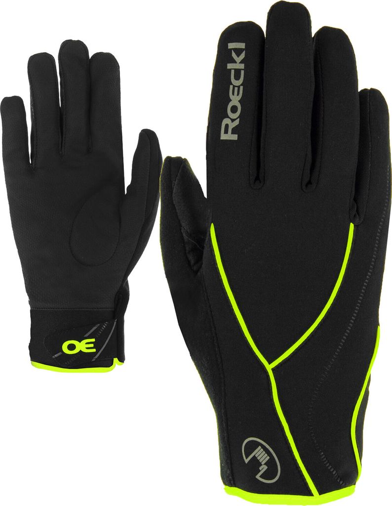 Roeckl Sports Herren Damen Unisex Handschuhe Langlaufhandschuhe Laikko, Farbe:Schwarz, Artikel:-0023 black / yellow, Größe:10.5