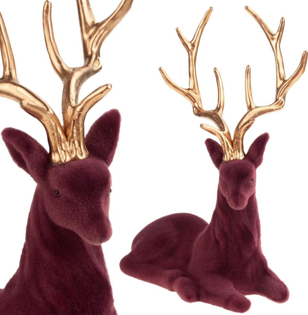 Rentier Velours Dekorative Figur Für Weihnachten Produktbild 