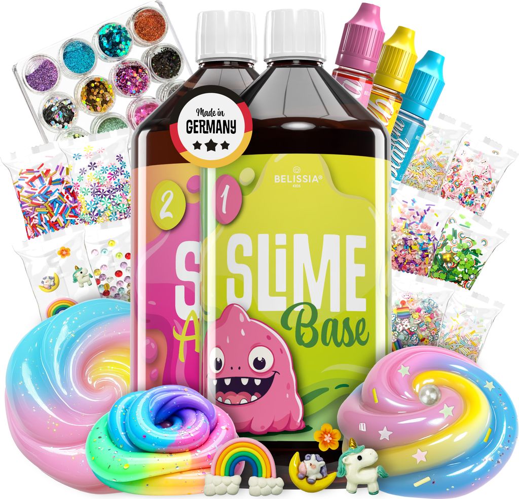 Belissia XXL Kinder Spiel-Schleim zum selbermachen. Einhorn Produktbild