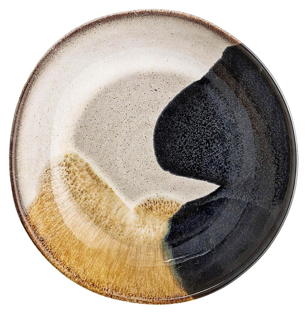 Jules Schale aus Steingut in Grau, Durchmesser 22 cm