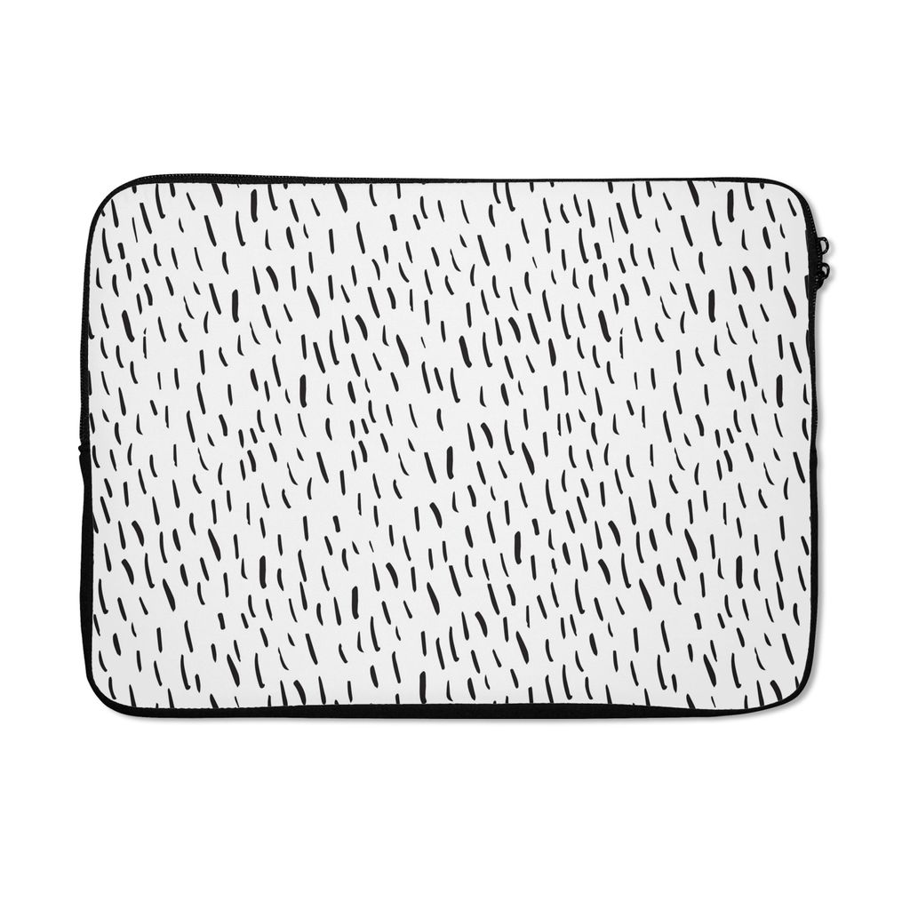 MuchoWow Laptop Hülle 14 ZollSommer - Regen - Schwarz - Weiß Laptoptasche - Laptoptasche - Stoßsicher - Schutzhaube