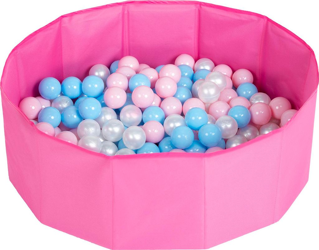 Petsona Faltbare Bällebad Bällepool Für Hunde Katzen 100 Bälle Rund Katze Kaninchen Spielzeug Haustiere Hundepool Tiere Pool Tragbar, Pink: Bab...