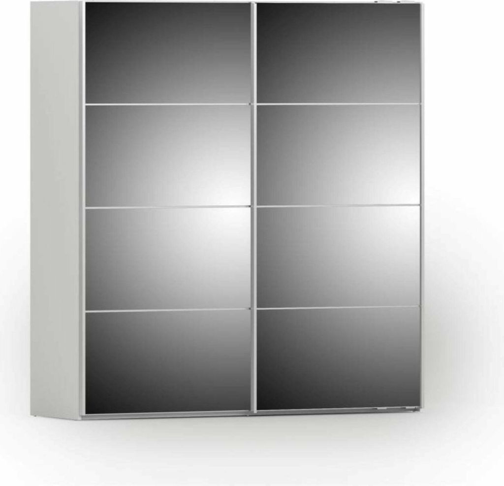Kleiderschrank 2 Türen Albi, Schlafzimmermöbel, Schrank, Garderobe, 182x64 h202 cm, Weiß